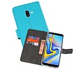 Booktype Telefoonhoesjes - Bookcase Hoesje - Wallet Case -  Geschikt voor Samsung Galaxy J6 Plus - Blauw