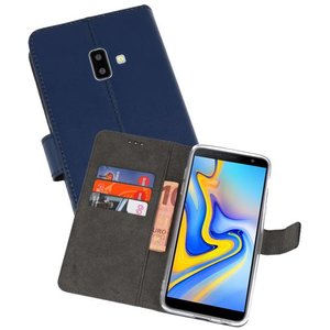 BAOHU Booktype Telefoonhoesjes - Bookcase Hoesje - Wallet Case -  Geschikt voor Samsung Galaxy J6 Plus - Navy