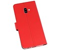 Booktype Telefoonhoesjes - Bookcase Hoesje - Wallet Case -  Geschikt voor Samsung Galaxy J6 Plus - Rood