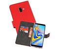 Booktype Telefoonhoesjes - Bookcase Hoesje - Wallet Case -  Geschikt voor Samsung Galaxy J6 Plus - Rood