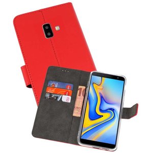 Booktype Telefoonhoesjes - Bookcase Hoesje - Wallet Case -  Geschikt voor Samsung Galaxy J6 Plus - Rood