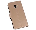 Booktype Telefoonhoesjes - Bookcase Hoesje - Wallet Case -  Geschikt voor Samsung Galaxy J6 Plus - Goud