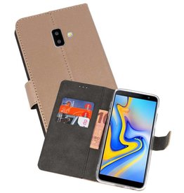 BAOHU Wallet Cases Hoesje Samsung Galaxy J6 Plus Goud
