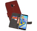 Booktype Telefoonhoesjes - Bookcase Hoesje - Wallet Case -  Geschikt voor Samsung Galaxy J6 Plus - Bruin