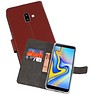 BAOHU Wallet Cases Hoesje Samsung Galaxy J6 Plus Bruin