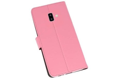 BAOHU Booktype Telefoonhoesjes - Bookcase Hoesje - Wallet Case -  Geschikt voor Samsung Galaxy J6 Plus - Roze