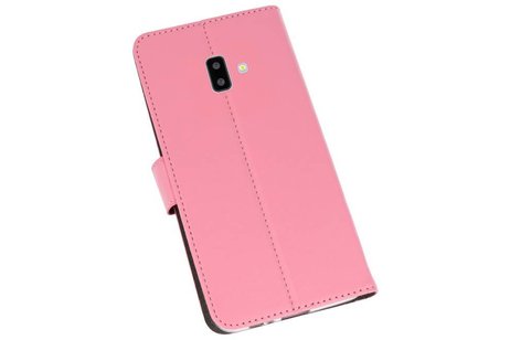 Booktype Telefoonhoesjes - Bookcase Hoesje - Wallet Case -  Geschikt voor Samsung Galaxy J6 Plus - Roze