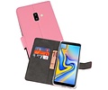 Booktype Telefoonhoesjes - Bookcase Hoesje - Wallet Case -  Geschikt voor Samsung Galaxy J6 Plus - Roze