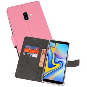 Booktype Telefoonhoesjes - Bookcase Hoesje - Wallet Case -  Geschikt voor Samsung Galaxy J6 Plus - Roze