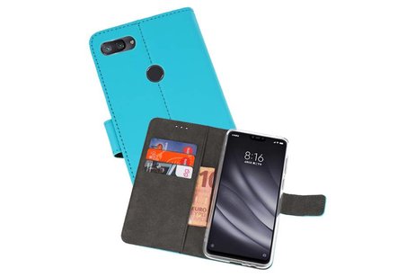 Booktype Telefoonhoesjes - Bookcase Hoesje - Wallet Case -  Geschikt voor XiaoMi Mi 8 Lite - Blauw