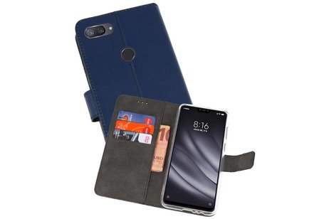 Booktype Telefoonhoesjes - Bookcase Hoesje - Wallet Case -  Geschikt voor XiaoMi Mi 8 Lite - Navy