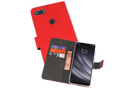 Booktype Telefoonhoesjes - Bookcase Hoesje - Wallet Case -  Geschikt voor XiaoMi Mi 8 Lite - Rood