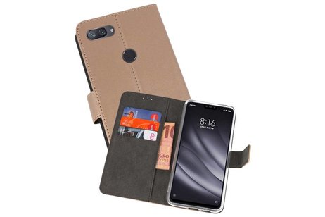 Booktype Telefoonhoesjes - Bookcase Hoesje - Wallet Case -  Geschikt voor XiaoMi Mi 8 Lite - Goud