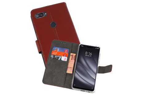 Booktype Telefoonhoesjes - Bookcase Hoesje - Wallet Case -  Geschikt voor XiaoMi Mi 8 Lite - Bruin