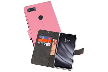 Booktype Telefoonhoesjes - Bookcase Hoesje - Wallet Case -  Geschikt voor XiaoMi Mi 8 Lite - Roze