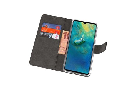 Booktype Telefoonhoesjes - Bookcase Hoesje - Wallet Case -  Geschikt voor Huawei Mate 20 - Zwart