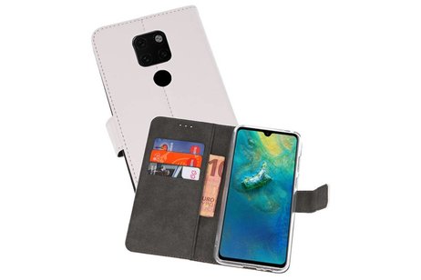 Booktype Telefoonhoesjes - Bookcase Hoesje - Wallet Case -  Geschikt voor Huawei Mate 20 - Wit