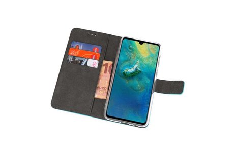 Booktype Telefoonhoesjes - Bookcase Hoesje - Wallet Case -  Geschikt voor Huawei Mate 20 - Blauw