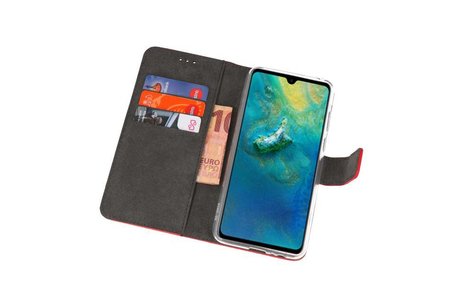 Booktype Telefoonhoesjes - Bookcase Hoesje - Wallet Case -  Geschikt voor Huawei Mate 20 - Rood