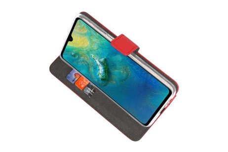 Booktype Telefoonhoesjes - Bookcase Hoesje - Wallet Case -  Geschikt voor Huawei Mate 20 - Rood