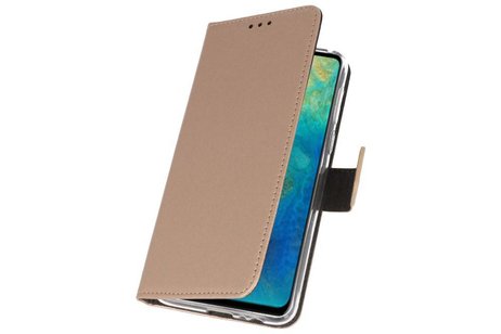 Booktype Telefoonhoesjes - Bookcase Hoesje - Wallet Case -  Geschikt voor Huawei Mate 20 - Goud