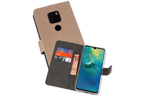 Booktype Telefoonhoesjes - Bookcase Hoesje - Wallet Case -  Geschikt voor Huawei Mate 20 - Goud