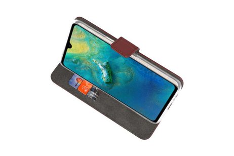 Booktype Telefoonhoesjes - Bookcase Hoesje - Wallet Case -  Geschikt voor Huawei Mate 20 - Bruin