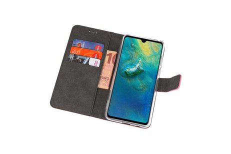 BAOHU Booktype Telefoonhoesjes - Bookcase Hoesje - Wallet Case -  Geschikt voor Huawei Mate 20 - Roze