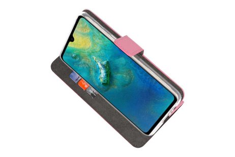 Booktype Telefoonhoesjes - Bookcase Hoesje - Wallet Case -  Geschikt voor Huawei Mate 20 - Roze