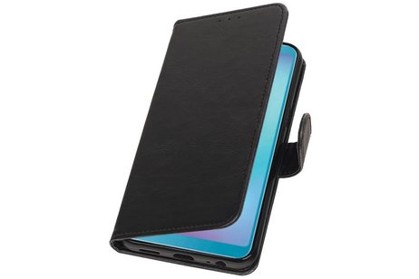 BAOHU Zakelijke Book Case Telefoonhoesje Geschikt voor de Samsung Galaxy A6s - Portemonnee Hoesje - Pasjeshouder Wallet Case - Zwart
