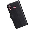 BAOHU Zakelijke Book Case Telefoonhoesje Geschikt voor de Samsung Galaxy A6s - Portemonnee Hoesje - Pasjeshouder Wallet Case - Zwart