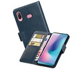 BAOHU Zakelijke Book Case Telefoonhoesje Geschikt voor de Samsung Galaxy A6s - Portemonnee Hoesje - Pasjeshouder Wallet Case - Blauw