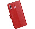 BAOHU Zakelijke Book Case Telefoonhoesje Geschikt voor de Samsung Galaxy A6s - Portemonnee Hoesje - Pasjeshouder Wallet Case - Rood
