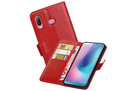 Zakelijke Bookstyle Hoesje voor Samsung Galaxy A6s Rood