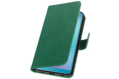 BAOHU Zakelijke Book Case Telefoonhoesje Geschikt voor de Samsung Galaxy A6s - Portemonnee Hoesje - Pasjeshouder Wallet Case - Groen