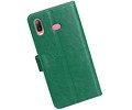 BAOHU Zakelijke Book Case Telefoonhoesje Geschikt voor de Samsung Galaxy A6s - Portemonnee Hoesje - Pasjeshouder Wallet Case - Groen