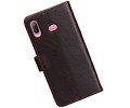 BAOHU Zakelijke Book Case Telefoonhoesje Geschikt voor de Samsung Galaxy A6s - Portemonnee Hoesje - Pasjeshouder Wallet Case - Mocca