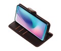 BAOHU Zakelijke Book Case Telefoonhoesje Geschikt voor de Samsung Galaxy A6s - Portemonnee Hoesje - Pasjeshouder Wallet Case - Mocca