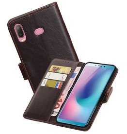 BAOHU Zakelijke Bookstyle Hoesje Samsung Galaxy A6s Mocca