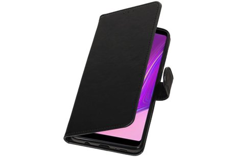 BAOHU Zakelijke Book Case Telefoonhoesje Geschikt voor de Samsung Galaxy A9 2018 - Portemonnee Hoesje - Pasjeshouder Wallet Case - Zwart
