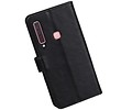 BAOHU Zakelijke Book Case Telefoonhoesje Geschikt voor de Samsung Galaxy A9 2018 - Portemonnee Hoesje - Pasjeshouder Wallet Case - Zwart