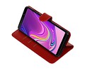 BAOHU Zakelijke Book Case Telefoonhoesje Geschikt voor de Samsung Galaxy A9 2018 - Portemonnee Hoesje - Pasjeshouder Wallet Case - Rood
