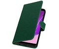 BAOHU Zakelijke Book Case Telefoonhoesje Geschikt voor de Samsung Galaxy A9 2018 - Portemonnee Hoesje - Pasjeshouder Wallet Case - Groen