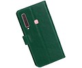 BAOHU Zakelijke Book Case Telefoonhoesje Geschikt voor de Samsung Galaxy A9 2018 - Portemonnee Hoesje - Pasjeshouder Wallet Case - Groen