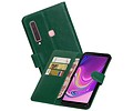 BAOHU Zakelijke Book Case Telefoonhoesje Geschikt voor de Samsung Galaxy A9 2018 - Portemonnee Hoesje - Pasjeshouder Wallet Case - Groen