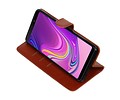 BAOHU Zakelijke Book Case Telefoonhoesje Geschikt voor de Samsung Galaxy A9 2018 - Portemonnee Hoesje - Pasjeshouder Wallet Case - Bruin