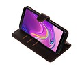 BAOHU Zakelijke Book Case Telefoonhoesje Geschikt voor de Samsung Galaxy A9 2018 - Portemonnee Hoesje - Pasjeshouder Wallet Case - Mocca