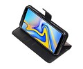 BAOHU Zakelijke Book Case Telefoonhoesje Geschikt voor de Samsung Galaxy J6 Plus - Portemonnee Hoesje - Pasjeshouder Wallet Case - Zwart