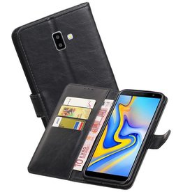 BAOHU Zakelijke Bookstyle Hoesje Samsung Galaxy J6 Plus Zwart