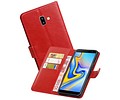 Zakelijke Bookstyle Hoesje voor Samsung Galaxy J6 Plus Rood